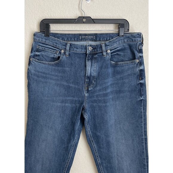Everlane Jeans Men's 33x32 Blue Cotton Denim Relaxed Straight Fit Work Casual - Picture 2 of 10